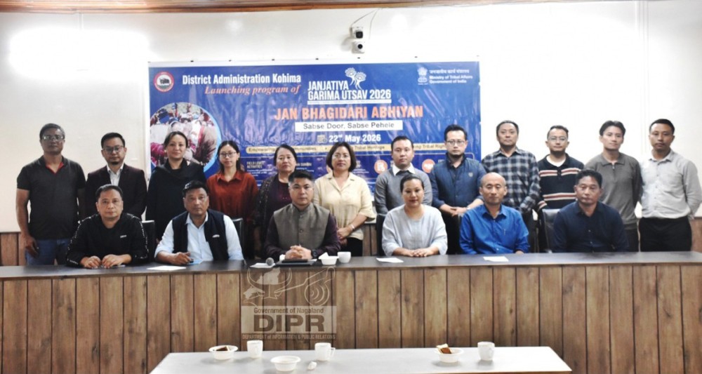 DC Kohima, B Henok Buchem, NCS along with officials and stakeholders during the launching programme of the ‘Jan Bhagidari Abhiyan – Sabser Door, Sabse Pehle’ IEC Campaign for Kohima district held at DC’s Conference Hall, Kohima on May 22. (DIPR Photo)